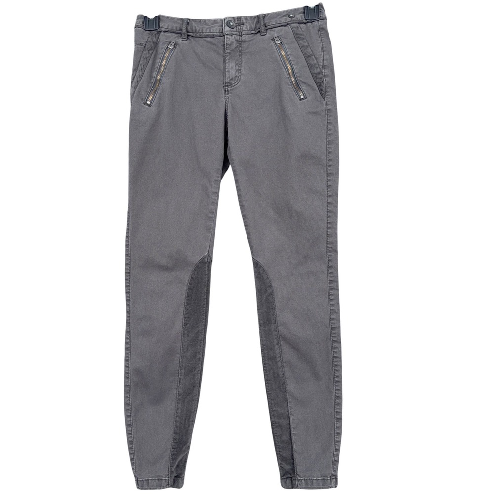 Pilcro and the Letterpress Moto Skinny Pants Women 2 Cotton Spandex Gray